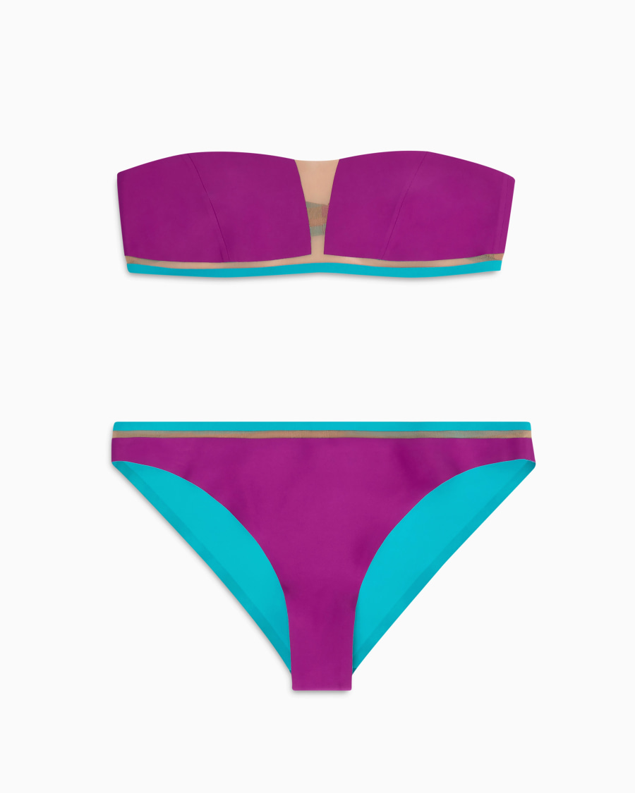 The world of armani BIKINI A FASCIA CON DETTAGLI IN TULLE