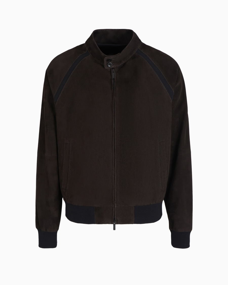 The world of armani BLOUSON CON ZIP IN SUEDE DI AGNELLO