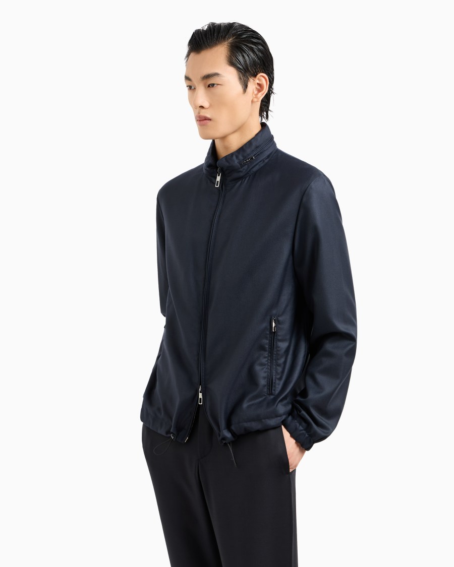 The World Of Armani BLOUSON ICON IN GABARDINE DI MISTO CASHMERE