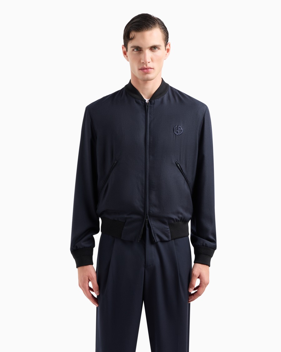 The World Of Armani BLOUSON IN TELA DI CASHMERE E SETA ASV