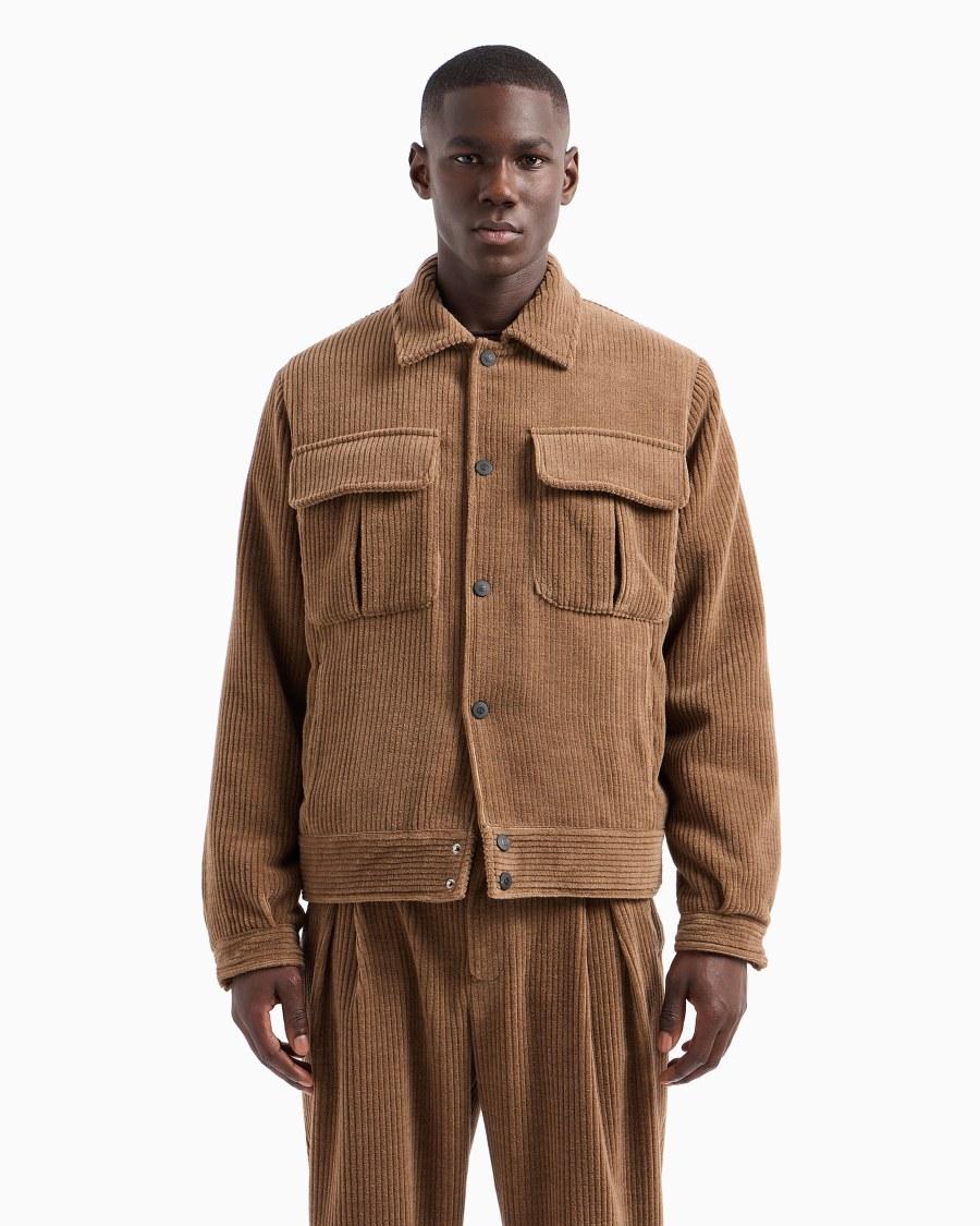 The World Of Armani BLOUSON IN VELLUTO DI MISTO LANA A COSTE