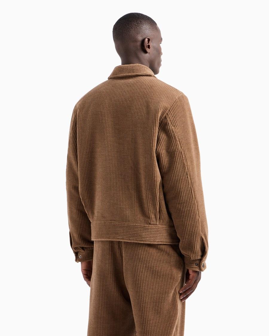 The World Of Armani BLOUSON IN VELLUTO DI MISTO LANA A COSTE