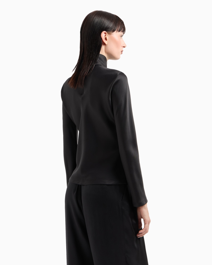 The World Of Armani BLUSA A MANICHE LUNGHE IN DOPPIO RASO DI SETA