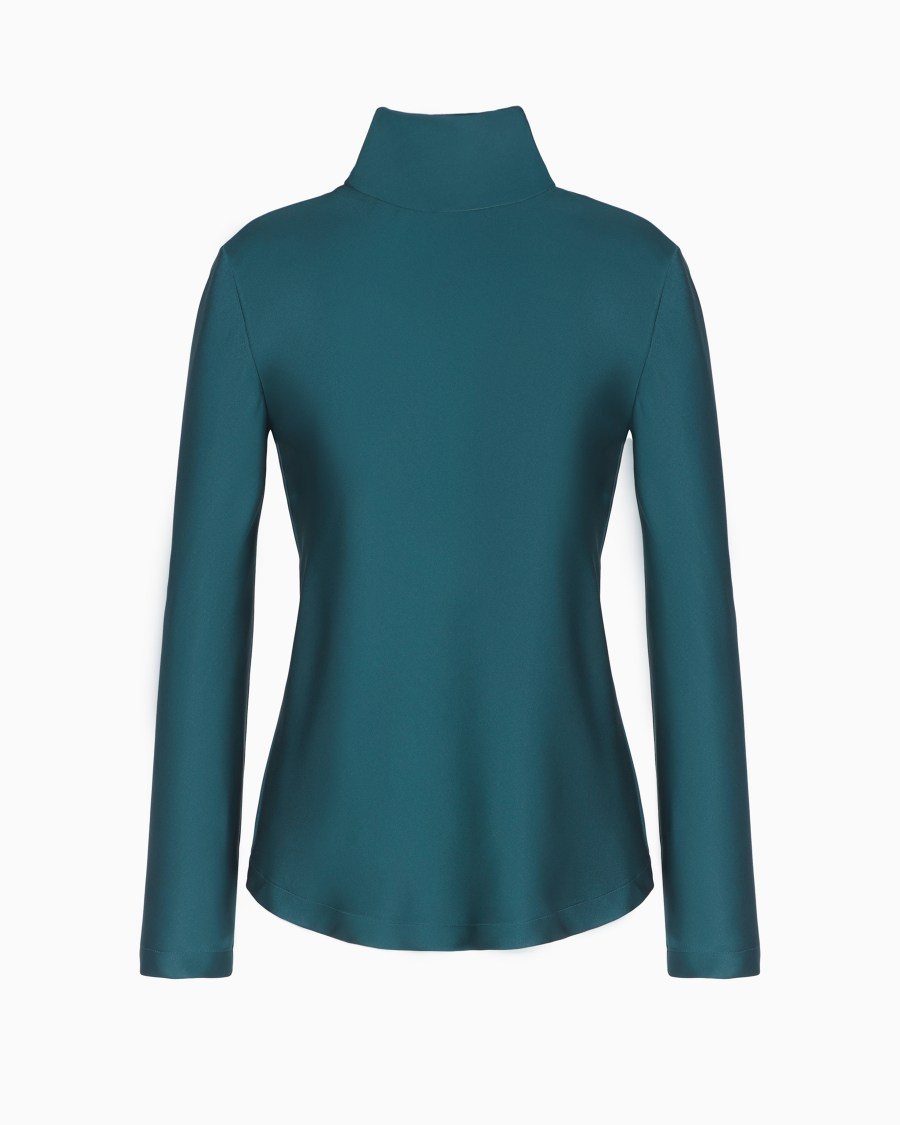 The world of armani BLUSA A MANICHE LUNGHE IN DOPPIO RASO DI SETA