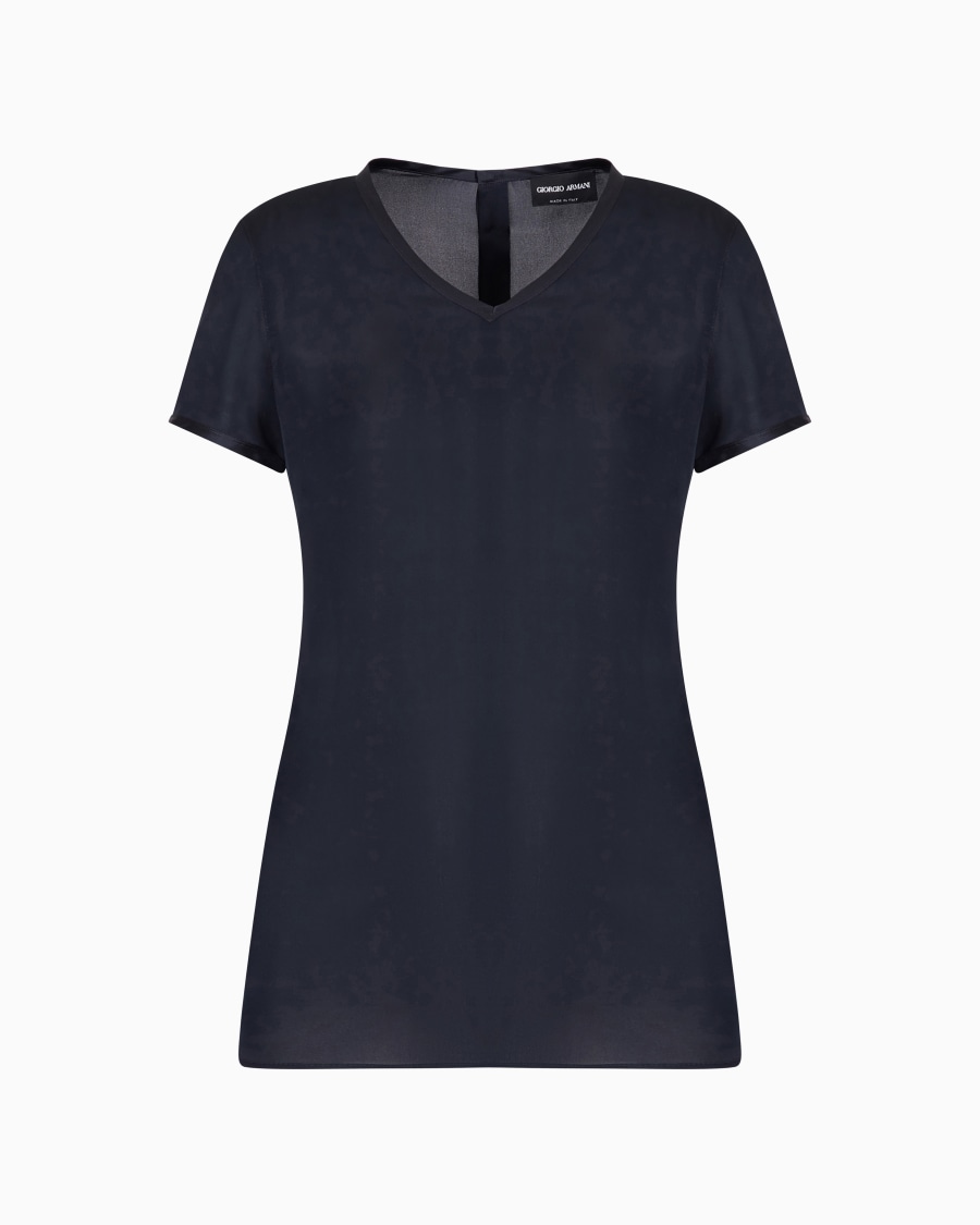 The world of armani BLUSA IN CHARMEUSE DI SETA CON SCOLLO A V