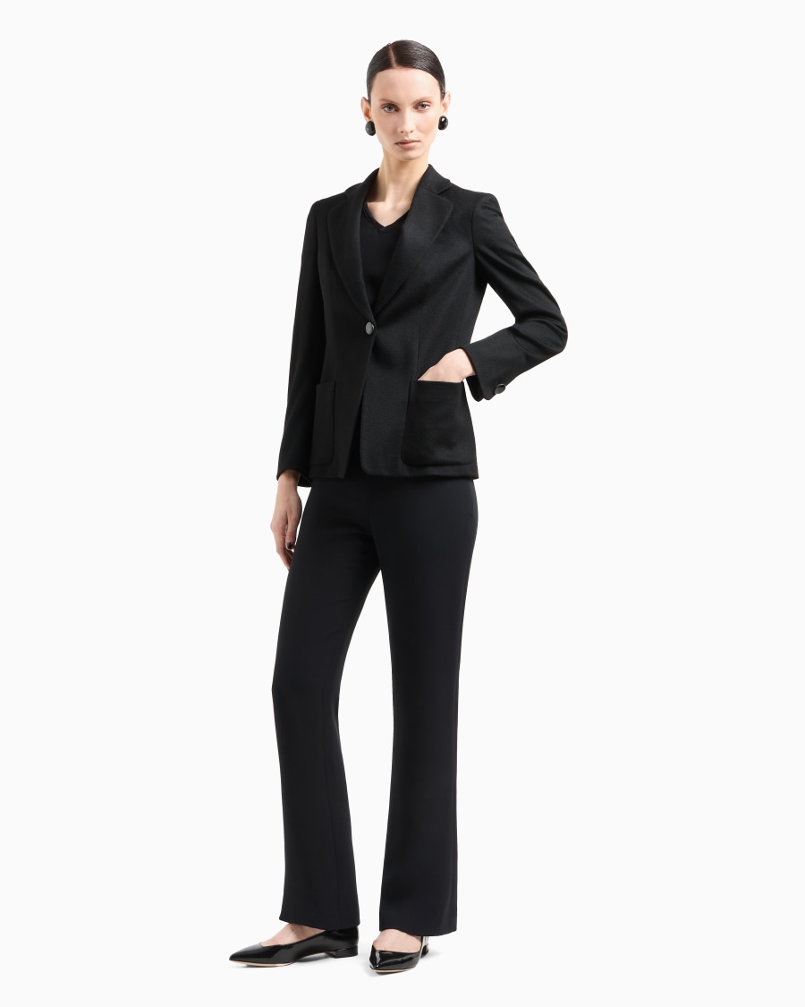 The World Of Armani BLUSA IN CHARMEUSE DI SETA CON SCOLLO A V