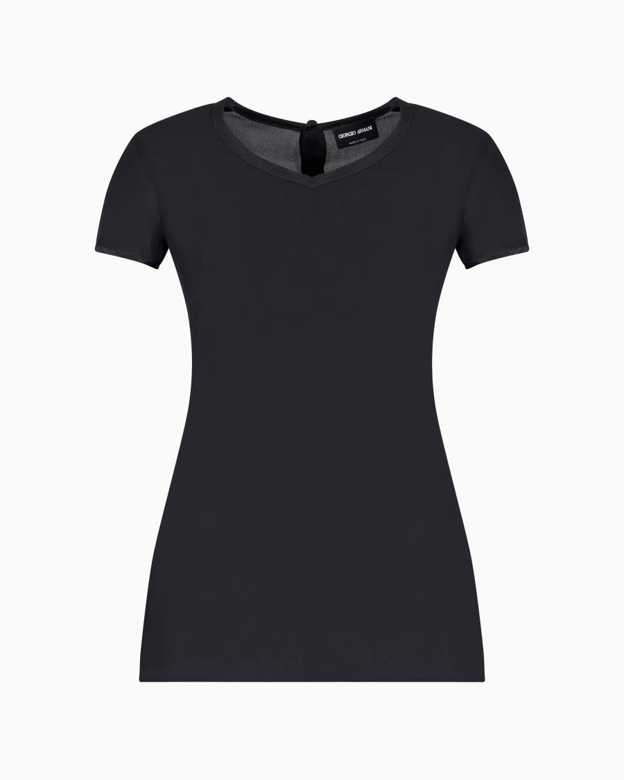 The world of armani BLUSA IN CHARMEUSE DI SETA CON SCOLLO A V