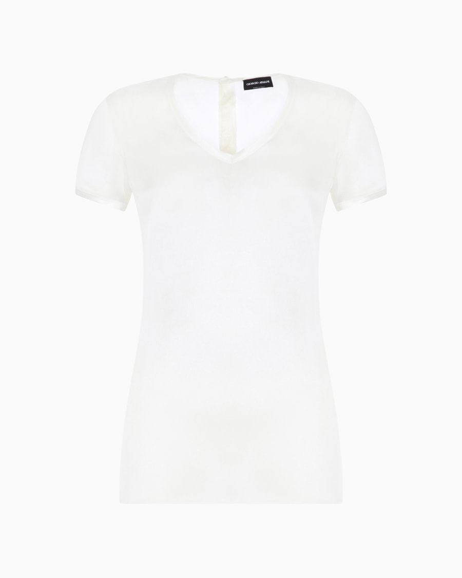 The world of armani BLUSA IN CHARMEUSE DI SETA CON SCOLLO A V