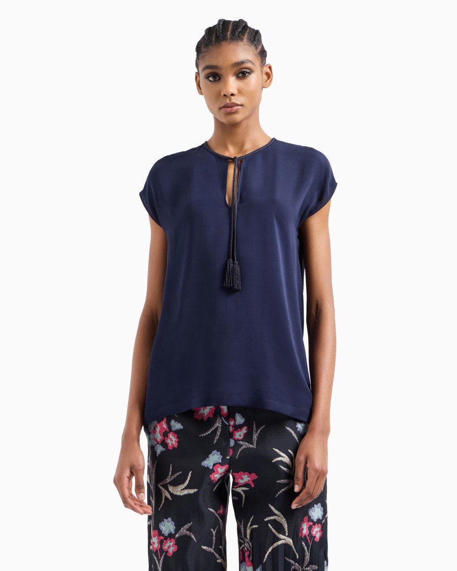 The World Of Armani BLUSA IN DOPPIA GEORGETTE DI SETA