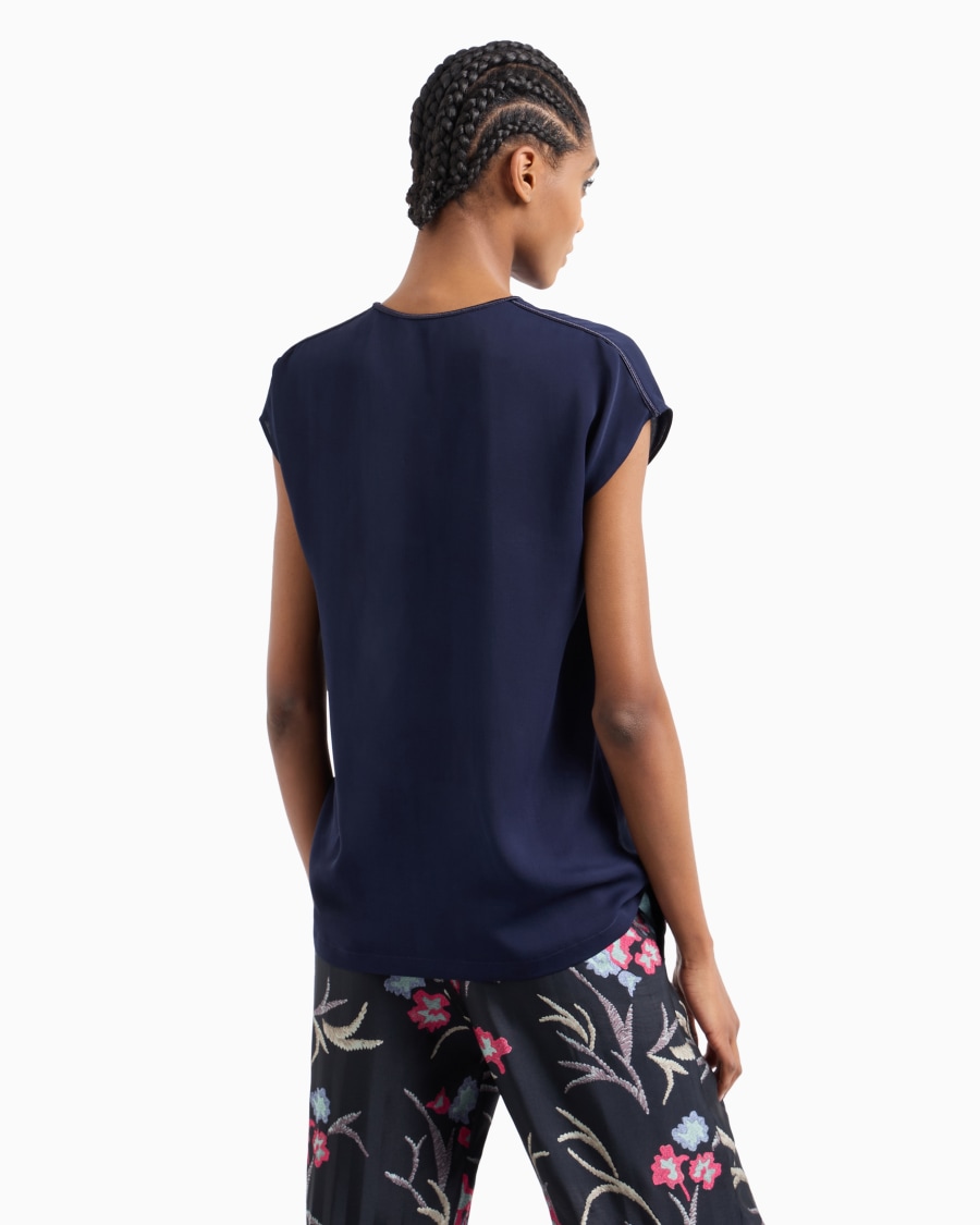 The World Of Armani BLUSA IN DOPPIA GEORGETTE DI SETA