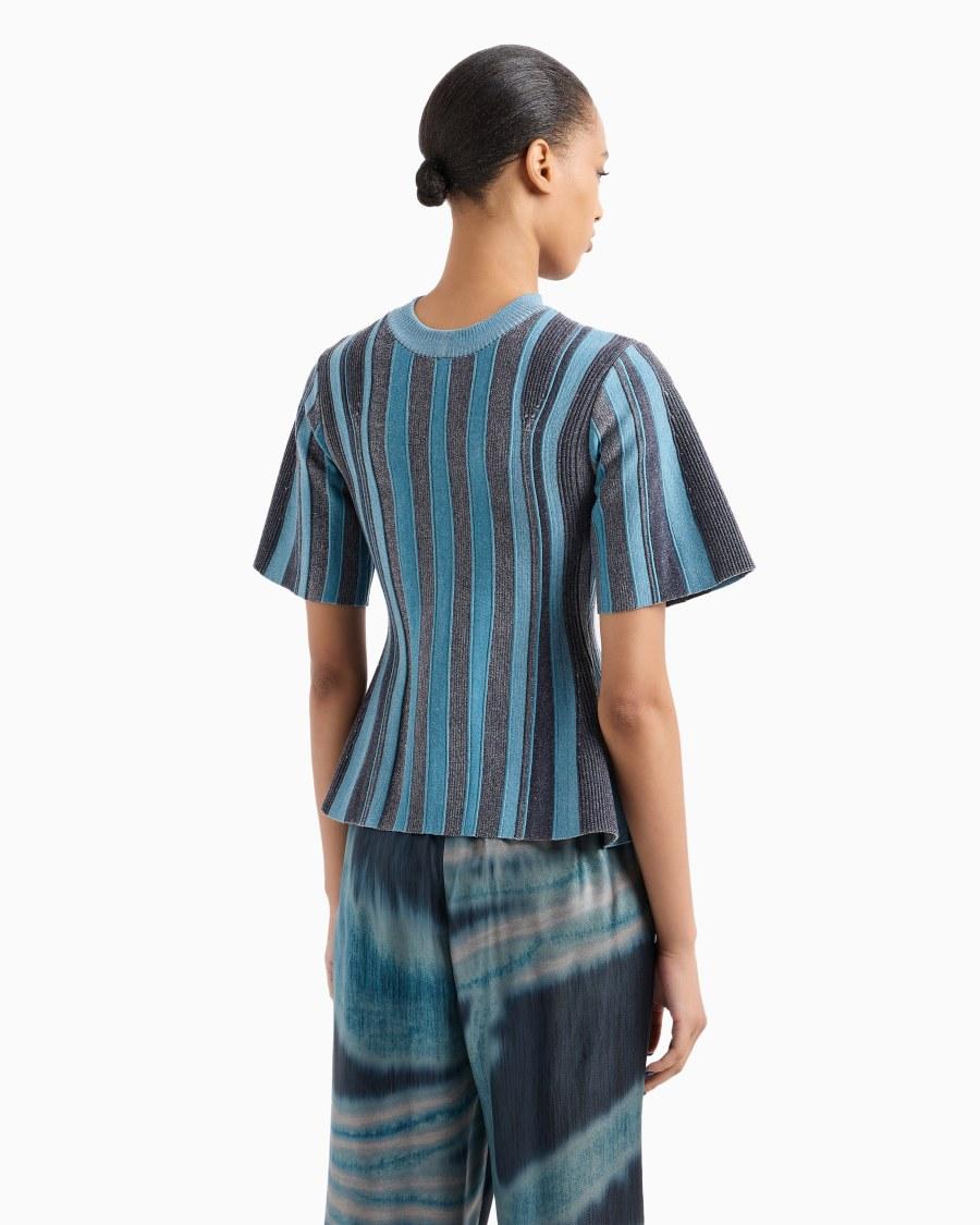 The World Of Armani BLUSA IN MAGLIA DI MISTO VISCOSA JACQUARD