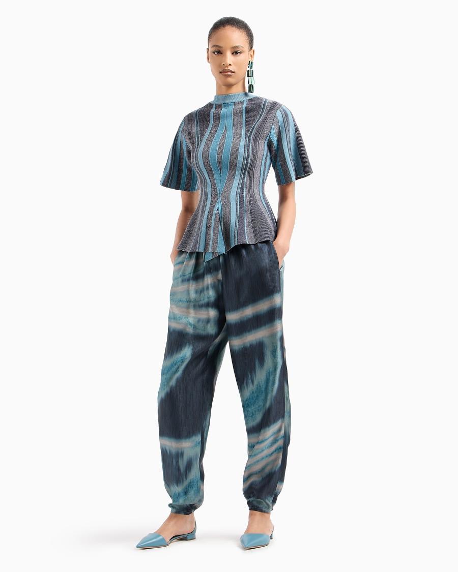 The World Of Armani BLUSA IN MAGLIA DI MISTO VISCOSA JACQUARD