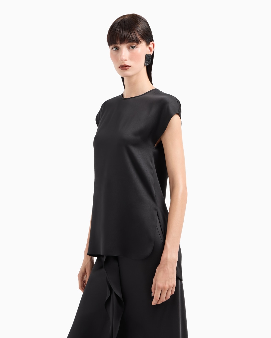 The World Of Armani BLUSA LUNGA IN DOPPIO RASO DI SETA