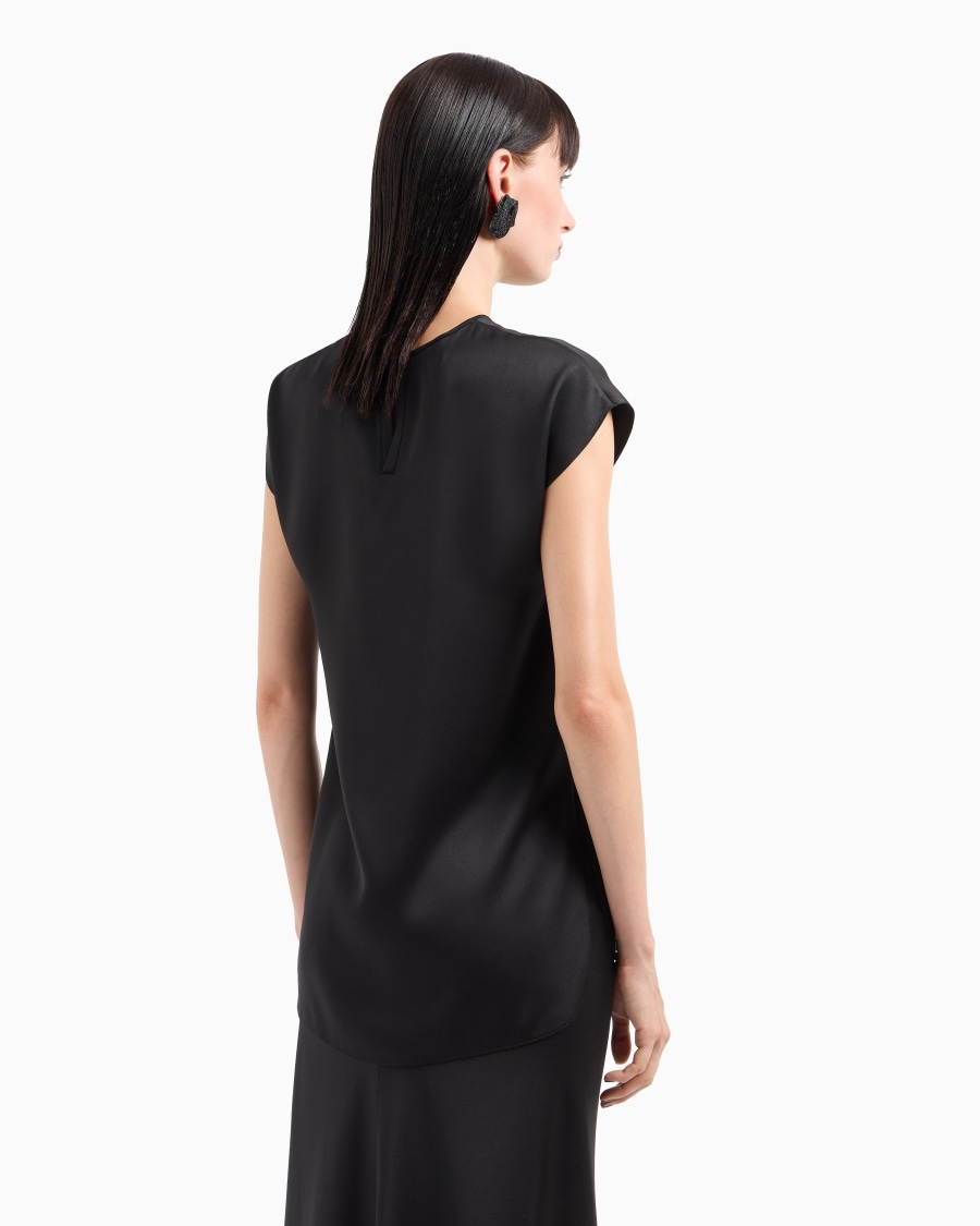 The World Of Armani BLUSA LUNGA IN DOPPIO RASO DI SETA