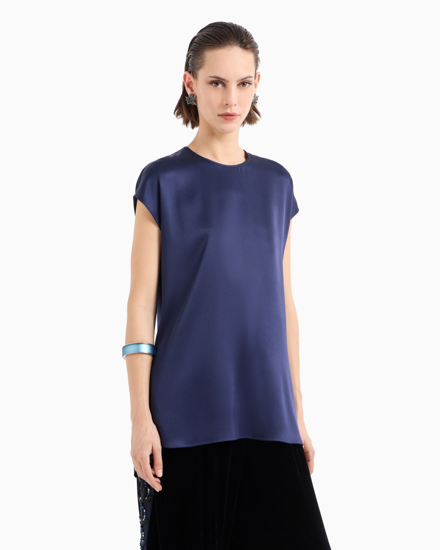 The World Of Armani BLUSA LUNGA IN DOPPIO RASO DI SETA