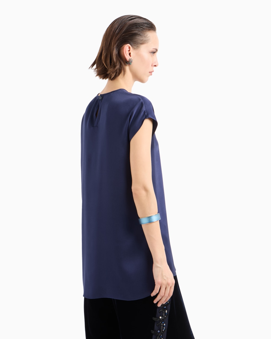 The World Of Armani BLUSA LUNGA IN DOPPIO RASO DI SETA