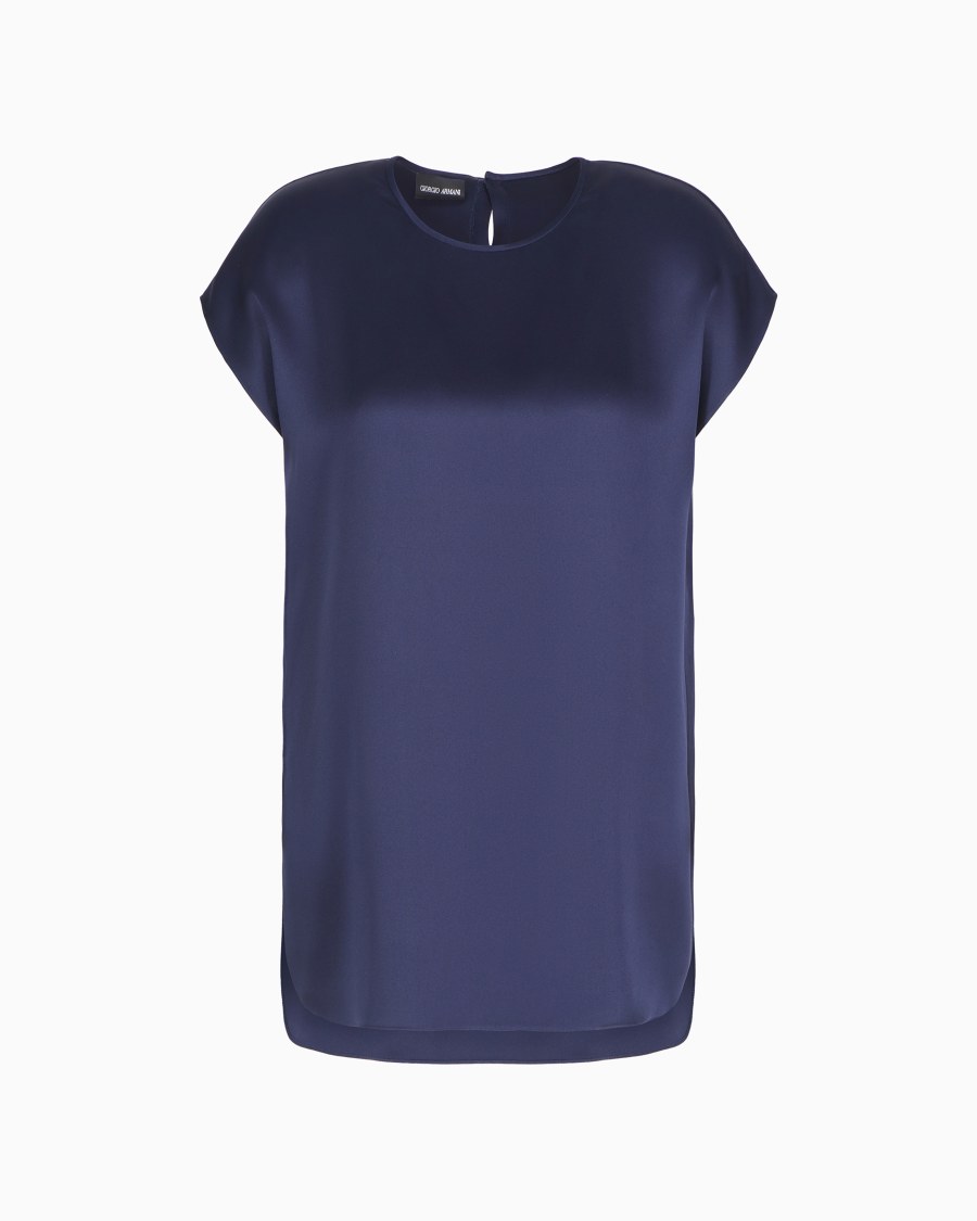 The world of armani BLUSA LUNGA IN DOPPIO RASO DI SETA