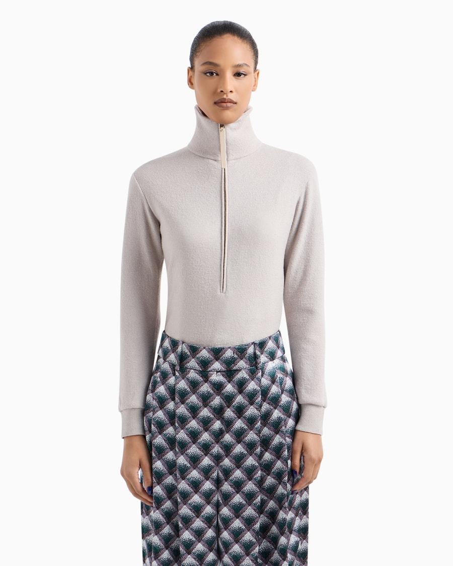 The World Of Armani BODY A MANICHE LUNGHE IN JERSEY DI CASHMERE E SETA STRETCH