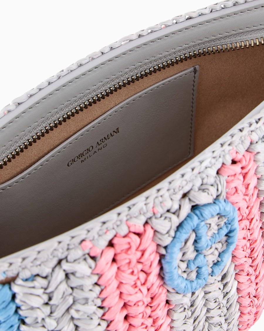 The World Of Armani BORSA A MANO MEDIA LA PRIMA IN RAFIA INTRECCIATA