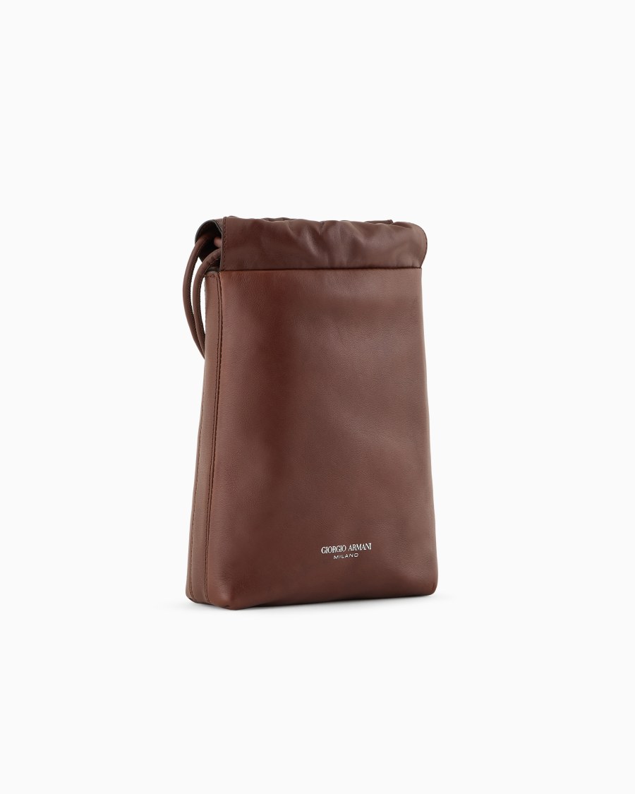 The World Of Armani BORSA A SACCHETTO PICCOLA IN PELLE NAPPATA