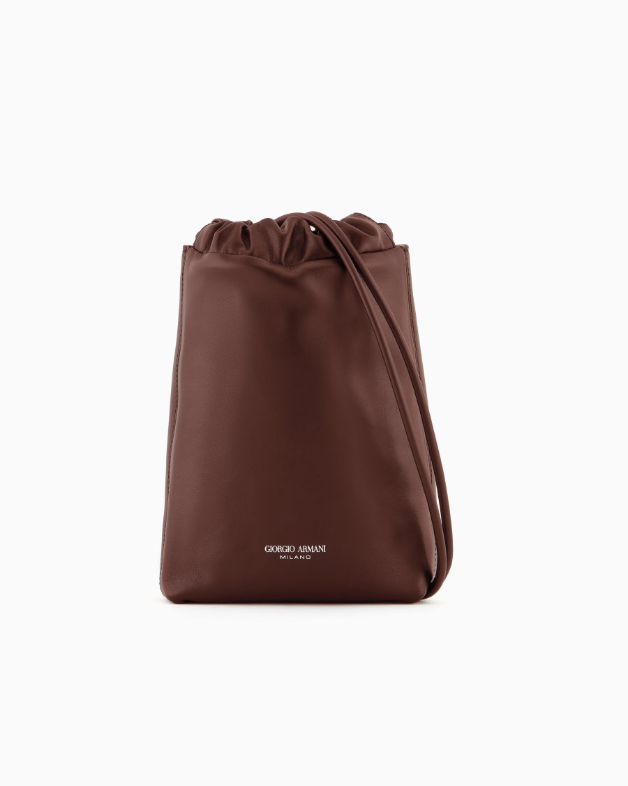 The world of armani BORSA A SACCHETTO PICCOLA IN PELLE NAPPATA