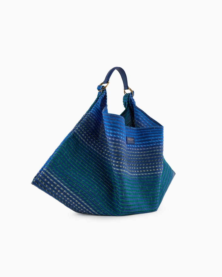 The World Of Armani BORSA A SPALLA IN CANVAS RICAMATO