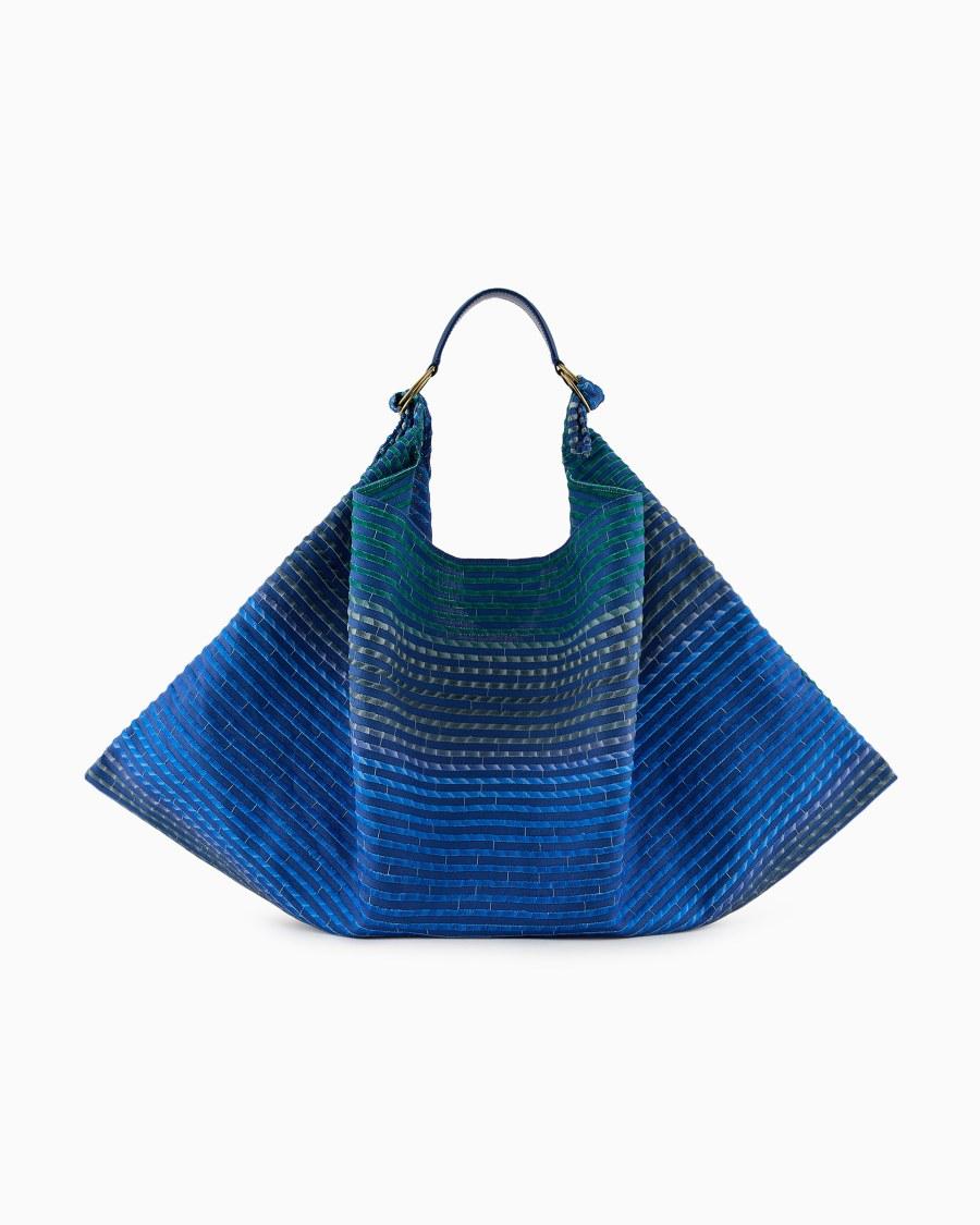 The World Of Armani BORSA A SPALLA IN CANVAS RICAMATO