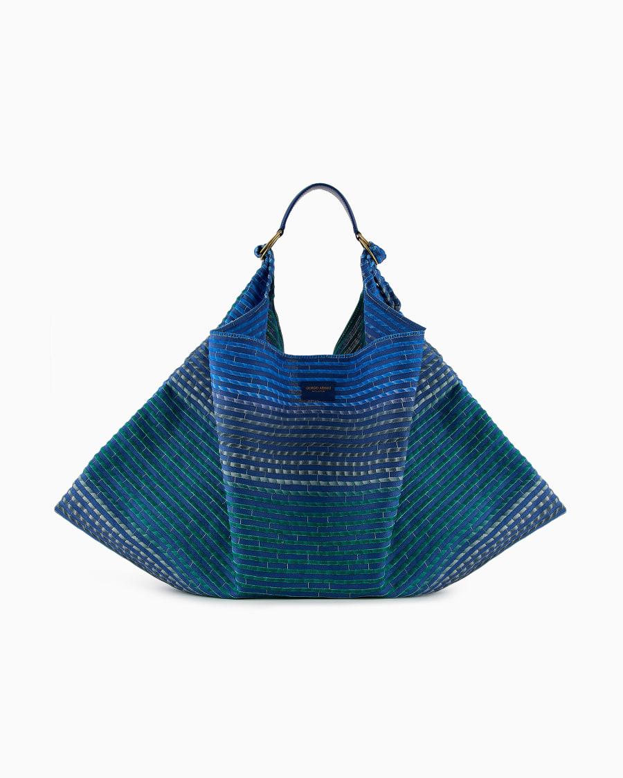 The world of armani BORSA A SPALLA IN CANVAS RICAMATO