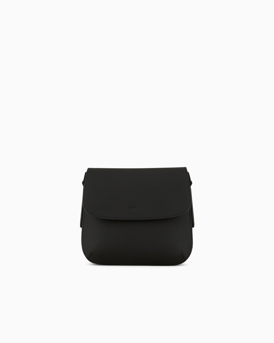 The world of armani BORSA LA PRIMA IN PELLE EFFETTO GOMMATO CON TRACOLLA