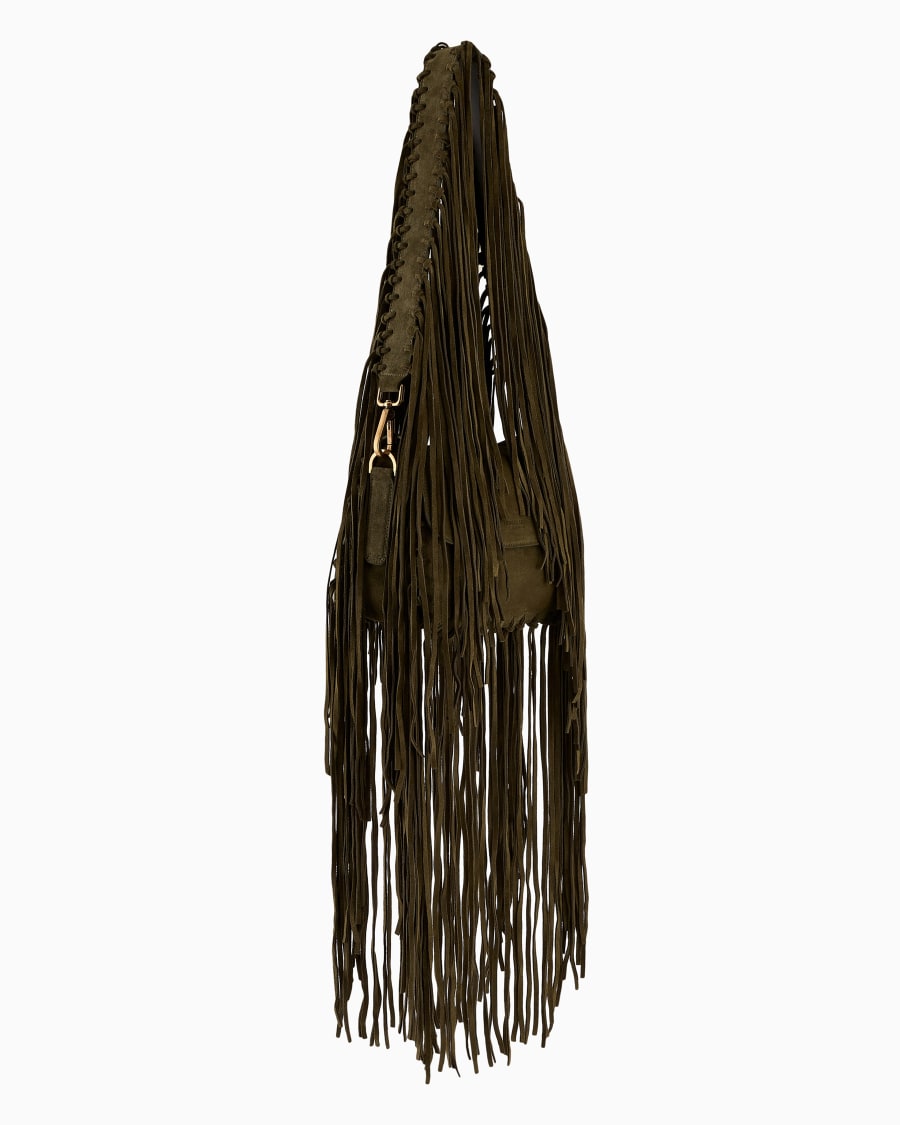 The World Of Armani BORSA LA PRIMA IN PELLE SCAMOSCIATA CON FRANGE