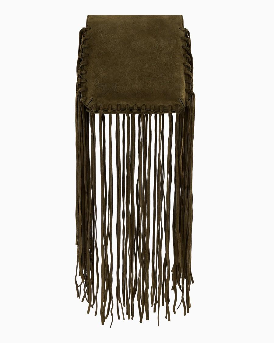 The World Of Armani BORSA LA PRIMA IN PELLE SCAMOSCIATA CON FRANGE