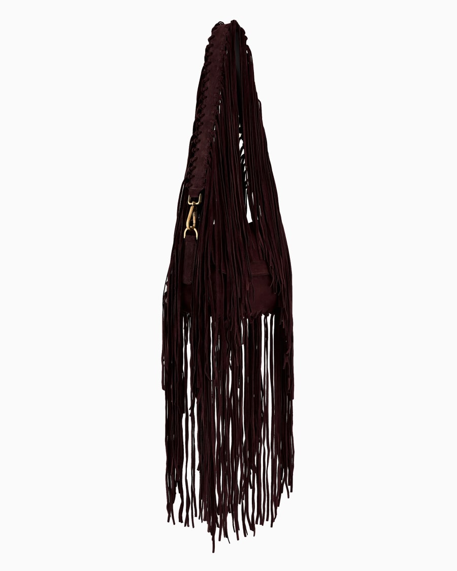 The World Of Armani BORSA LA PRIMA IN PELLE SCAMOSCIATA CON FRANGE