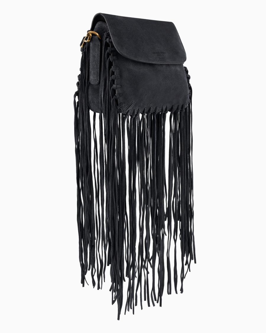 The World Of Armani BORSA LA PRIMA IN PELLE SCAMOSCIATA CON FRANGE