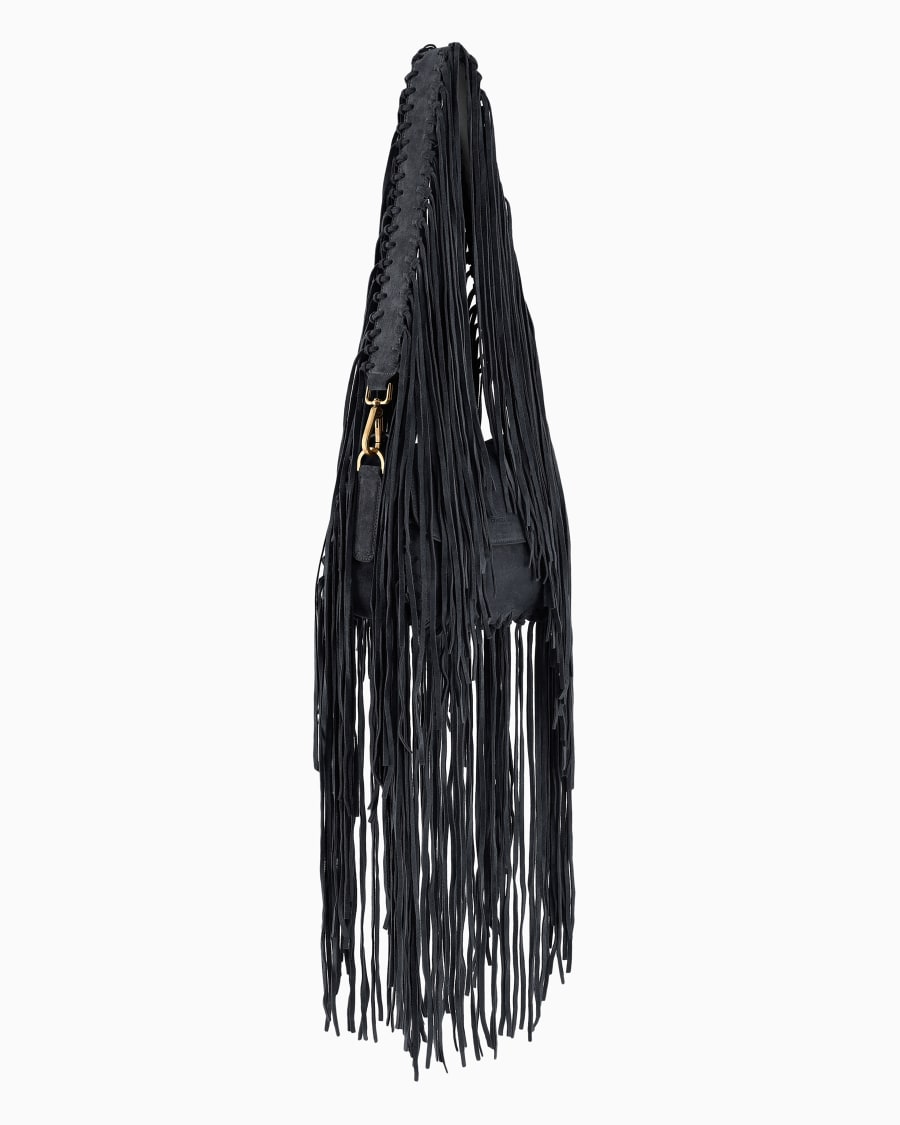 The World Of Armani BORSA LA PRIMA IN PELLE SCAMOSCIATA CON FRANGE