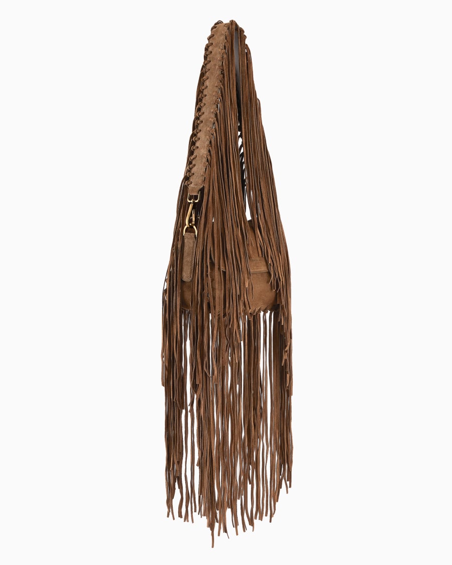 The World Of Armani BORSA LA PRIMA IN PELLE SCAMOSCIATA CON FRANGE