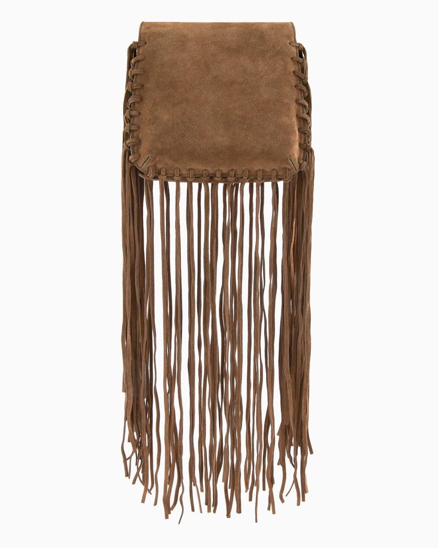 The World Of Armani BORSA LA PRIMA IN PELLE SCAMOSCIATA CON FRANGE