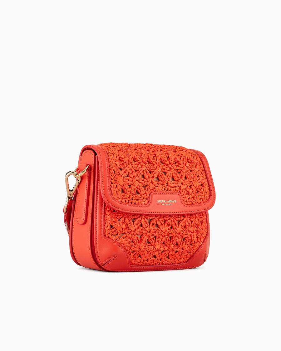 The World Of Armani BORSA LA PRIMA IN RAFIA INTRECCIATA E PELLE