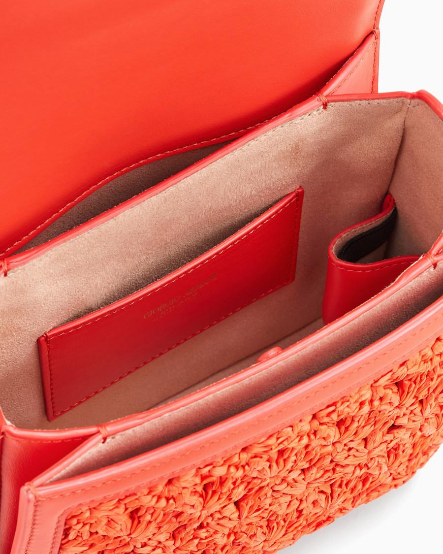 The World Of Armani BORSA LA PRIMA IN RAFIA INTRECCIATA E PELLE