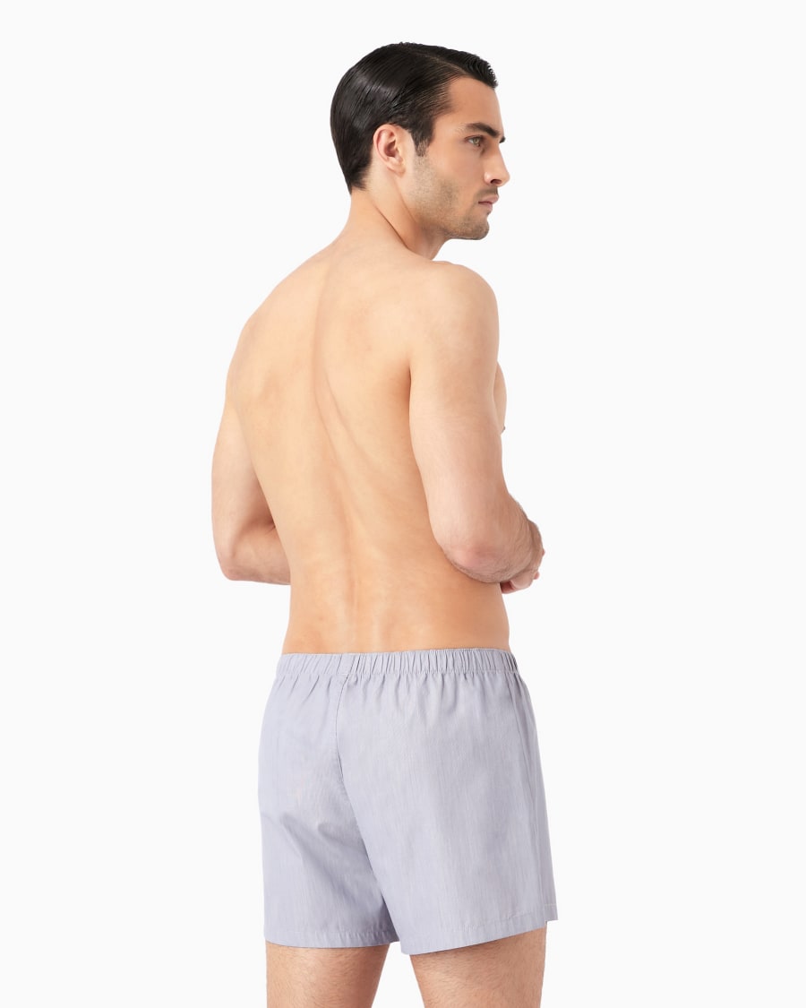 The World Of Armani BOXER IN COTONE CON LOGO RICAMATO