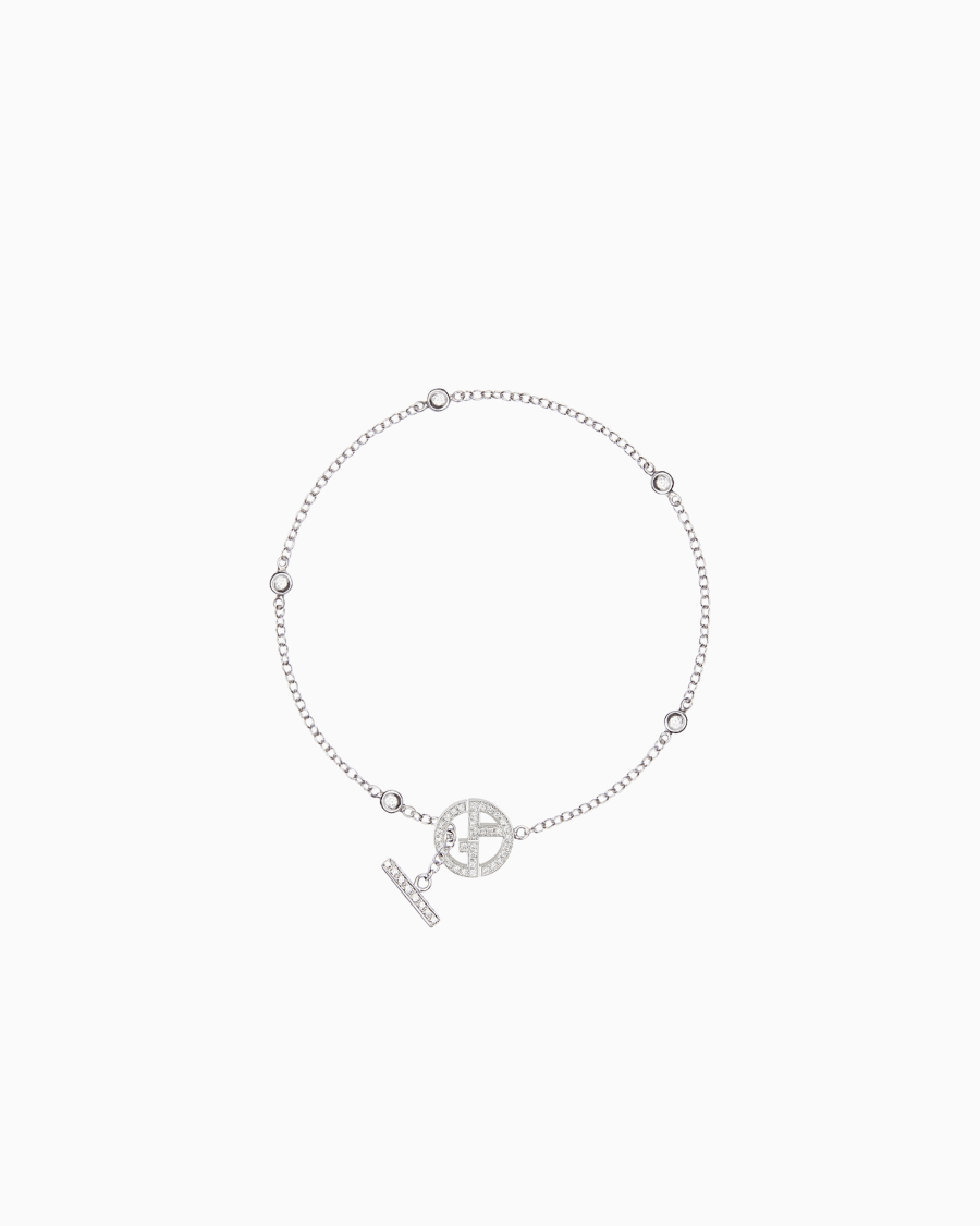 The world of armani BRACCIALE BORGONUOVO IN ORO BIANCO 18 KT CON DIAMANTI