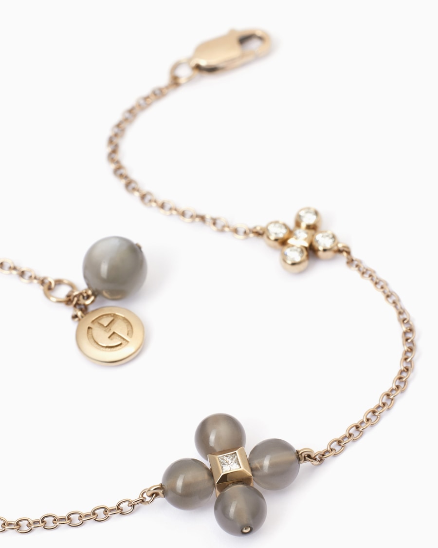 The World Of Armani BRACCIALE GIOIA IN ORO 18 KT DIAMANTI E PIETRE DI LUNA