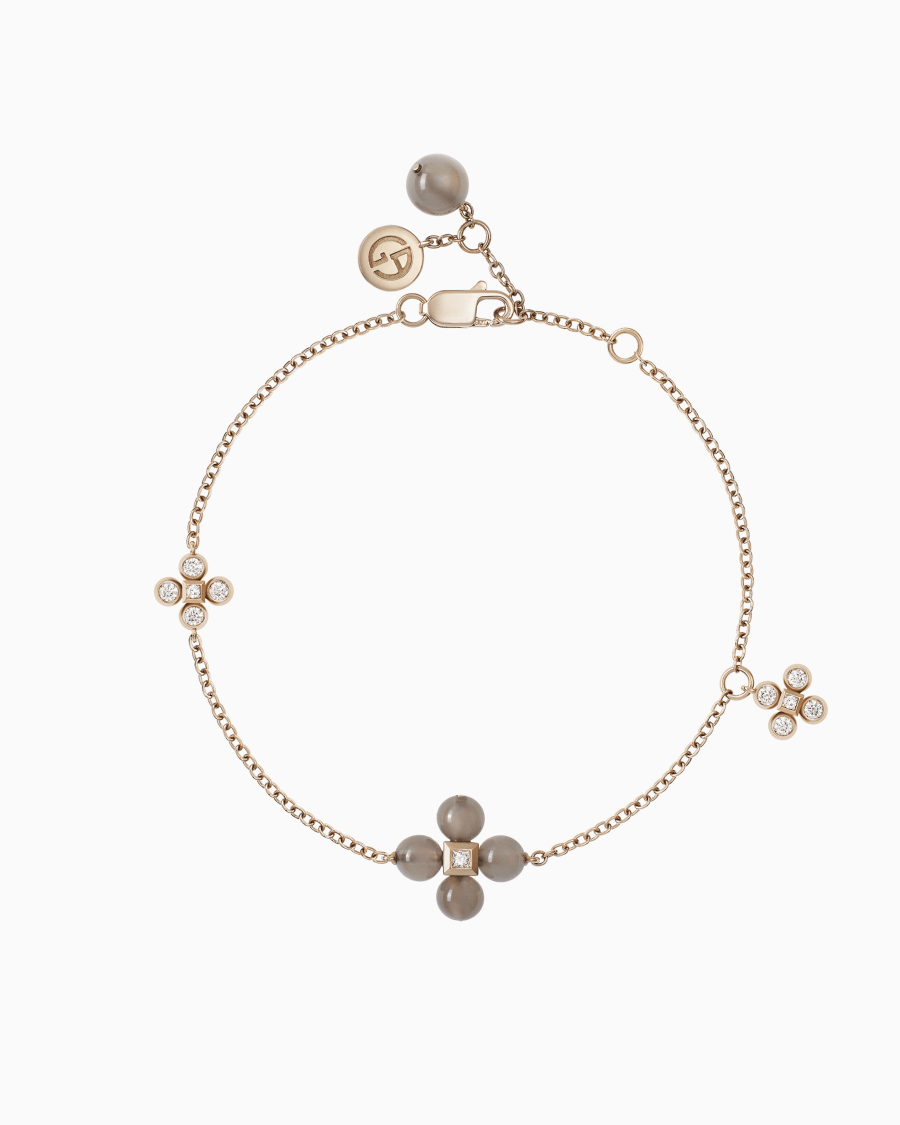 The world of armani BRACCIALE GIOIA IN ORO 18 KT DIAMANTI E PIETRE DI LUNA