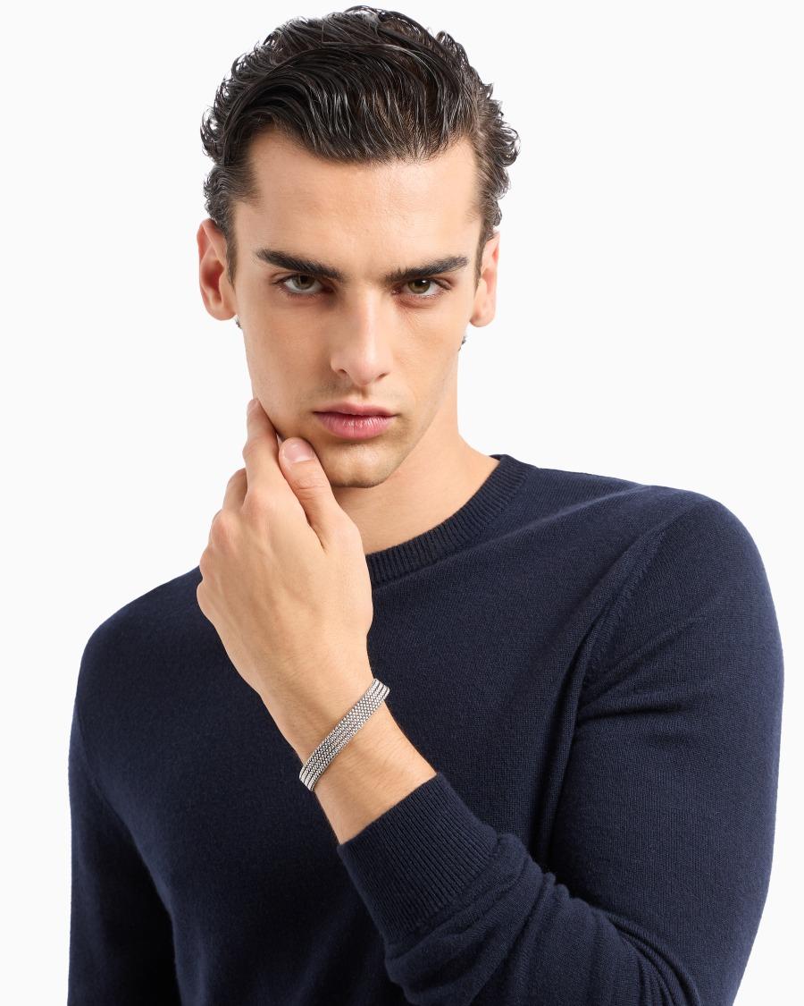 The World Of Armani BRACCIALE IN ARGENTO 925 INTRECCIATO