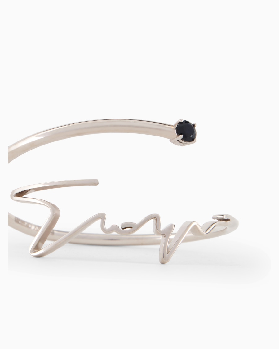 The World Of Armani BRACCIALE RIGIDO LOGO SIGNATURE IN ARGENTO 925