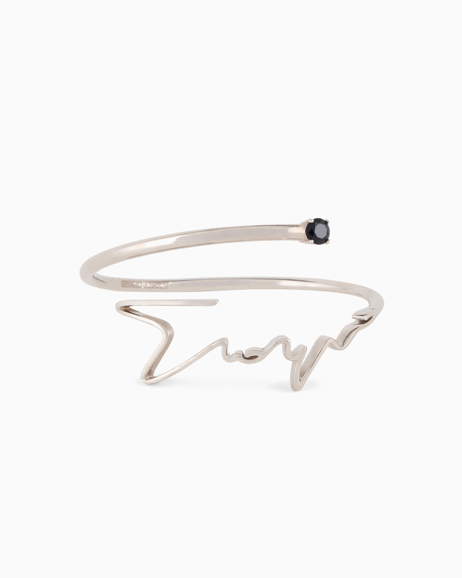 The world of armani BRACCIALE RIGIDO LOGO SIGNATURE IN ARGENTO 925