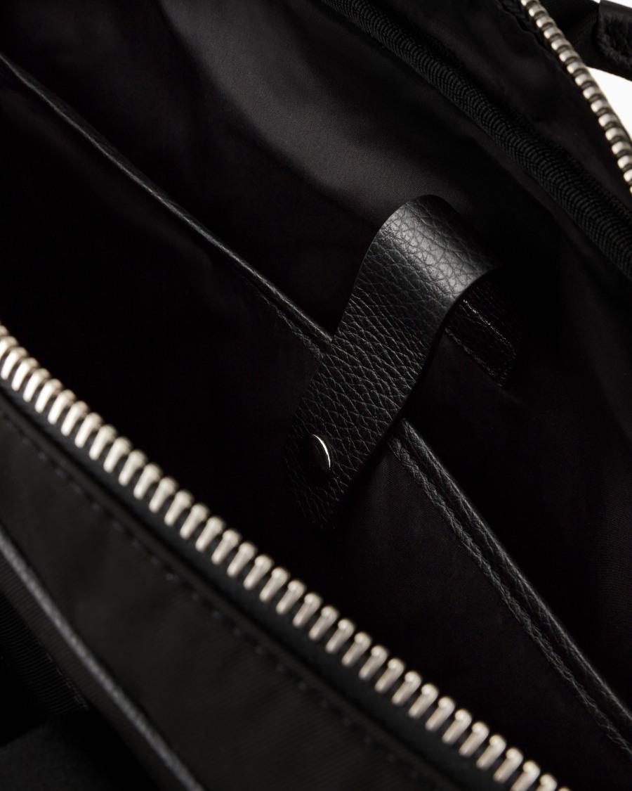 The World Of Armani BRIEFCASE IN NYLON E PELLE GRANATA