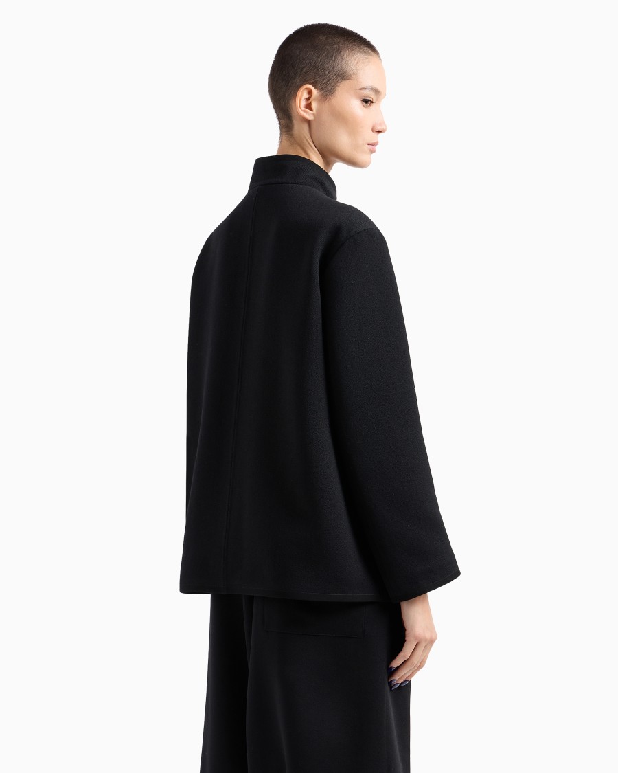 The World Of Armani CABAN CORTO MONOPETTO IN MISTO LANA