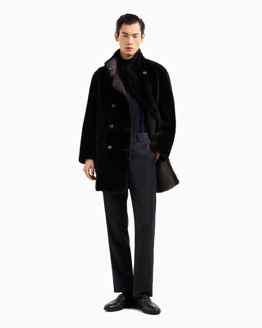 The World Of Armani CABAN DOPPIOPETTO REVERSIBILE IN MONTONE