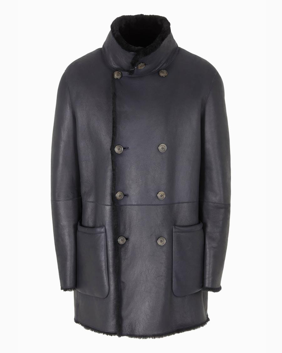 The world of armani CABAN DOPPIOPETTO REVERSIBILE IN MONTONE