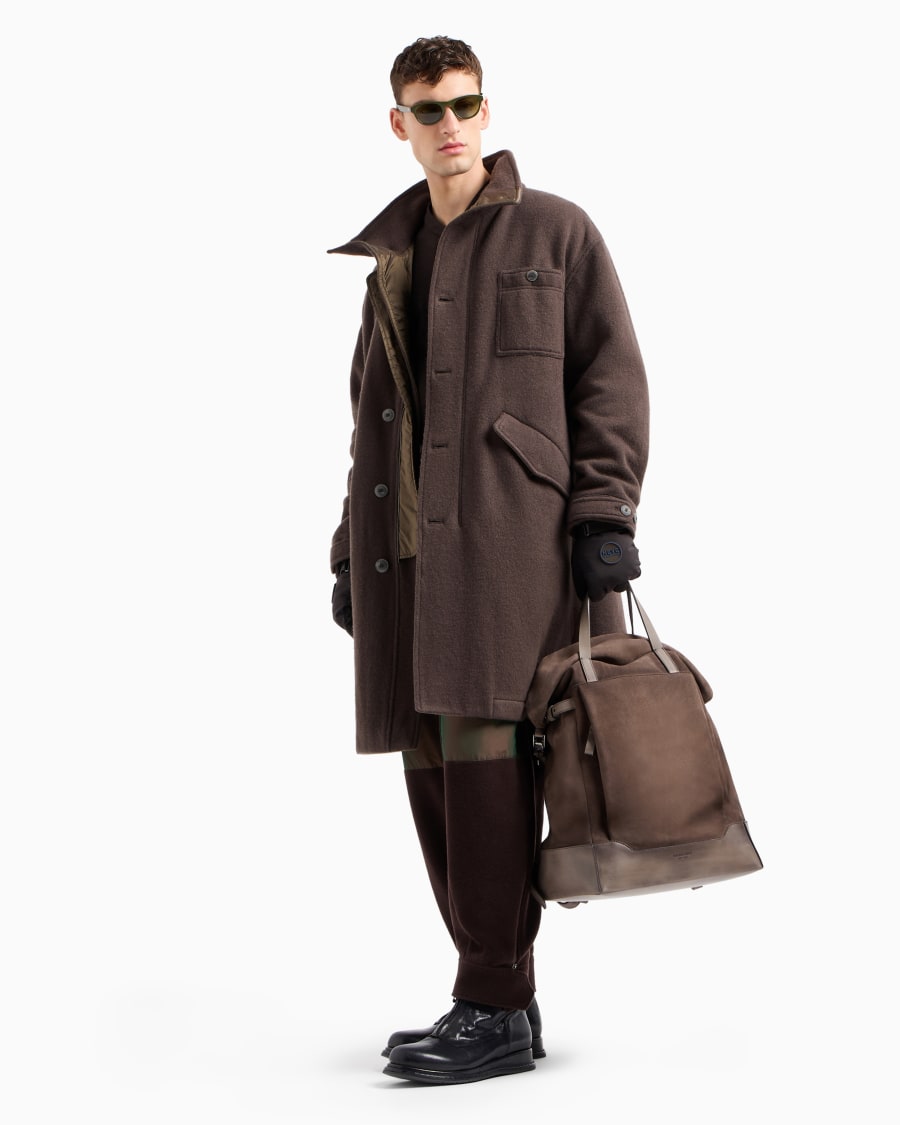 The World Of Armani CABAN IN PANNO DI LANA E CASHMERE FOLLATO